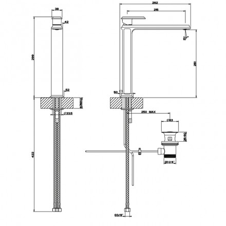 смеситель для раковины gessi eleganza 46003#706 высокий