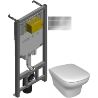 Комплект унитаза с инсталляцией Jacob Delafon Vox E21746RU-00 с сиденьем микролифт и клавишей смыва хром