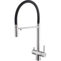 Смеситель для кухни Abber Wasser Kreis AF81141SP с подключением к фильтру, гибким изливом, сатин