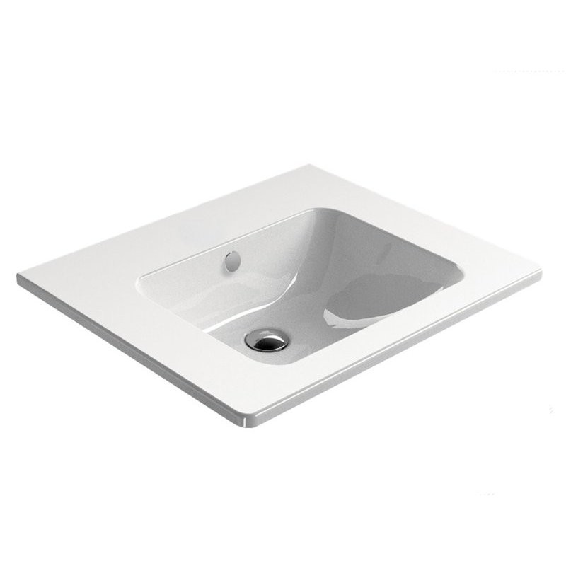 Раковина GSI Pura 8831111 полувстраиваемая, 60x50 см, цвет Bianco lucido