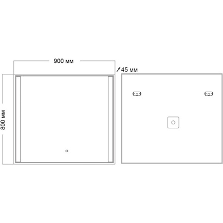 Зеркало GROSSMAN AVRORA (900*800*45) LED с сенсорным выключателем