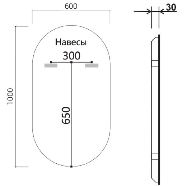 зеркало 60х100 см vincea vlm-3au100