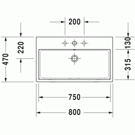 раковина накладная/подвесная duravit vero air 80 см 2350800027