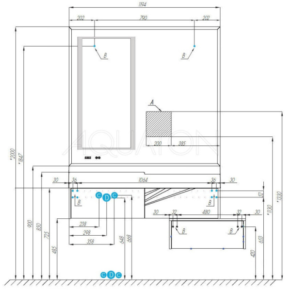 зеркало акватон сакура 1a220002skw80 119,4х110 см