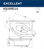 акриловая ванна excellent aquarella 170x110 (правая) "ultra" цвет золото