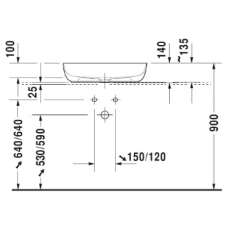 накладная раковина в ванную 60 см duravit luv 0379600000