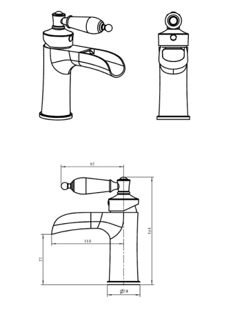 смеситель для раковины boheme vogue 201-pr бронза