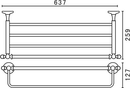 полка для полотенец art&max antic am-2622al цвет хром
