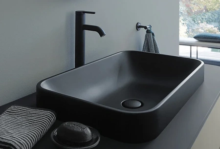 накладная раковина в ванную duravit happy d.2 plus 23596013001 60х40 см, wondergliss, цвет: anthracite matt