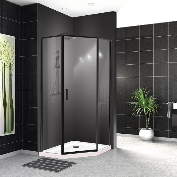 душевой уголок belbagno uno 90х90 uno-195-p-1-90-c-nero профиль черный матовый стекло прозрачное