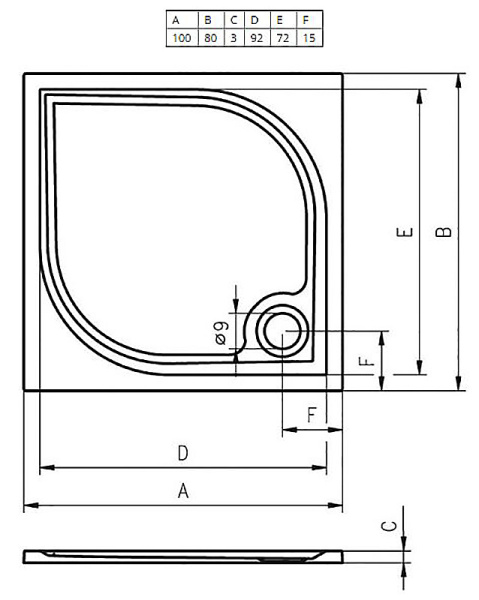 душевой поддон из искусственного камня riho kolping 80 x 100 см, db31, с сифоном и ножками