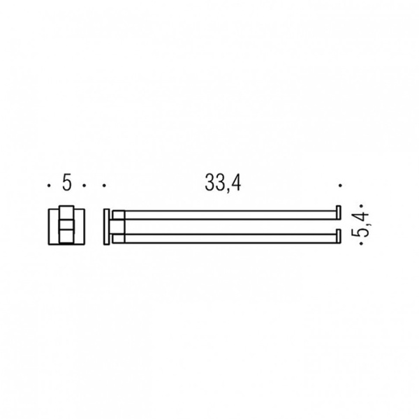 Colombo Design Basic Q Полотенцедержатель 33.4см, двойной поворотный, черный матовый