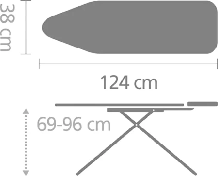 гладильная доска brabantia b 139000 124x38, синий деним