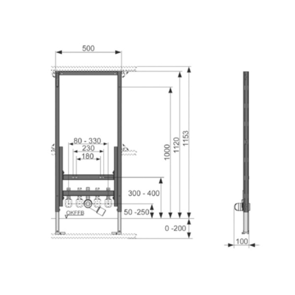 инсталляция для биде tece teceprofil 9330000