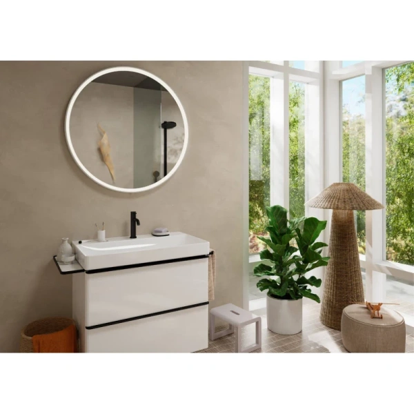 смеситель для раковины hansgrohe tecturis s 73310670 с донным клапаном, черный матовый