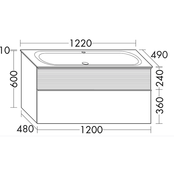 тумба с раковиной burgbad fiumo 120 sfxn122f3957fot55g0223c0001*1 eisblau softmatt