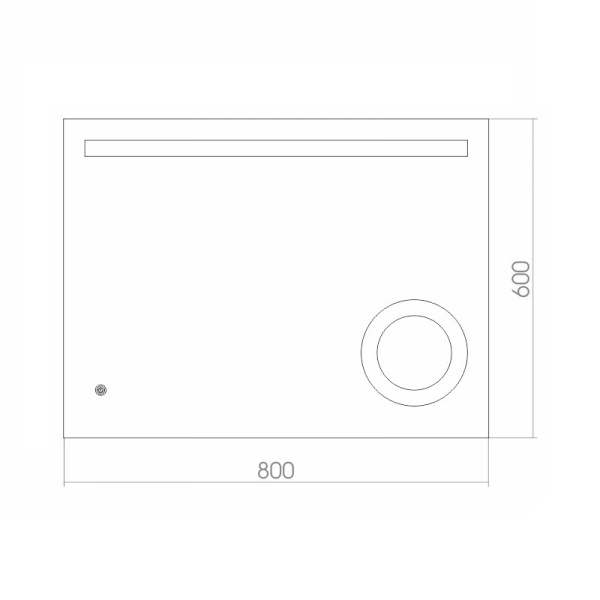 зеркало azario лайт 800*600, led-подсветка, сенсорный выключатель