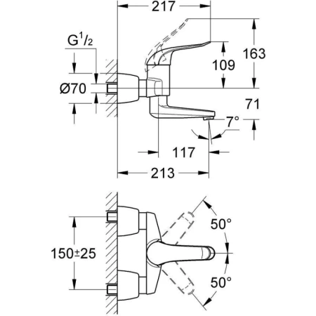 смеситель однорычажный для раковины grohe euroeco special 32771000