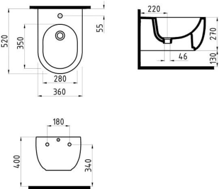 биде подвесное bien vokha mdba05201vd1b9000 черное глянец