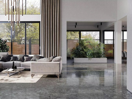 Керамогранит Kerama Marazzi Риальто Нобиле серый тёмный лаппатированный обрезной SG50000122R 60х119,5 см