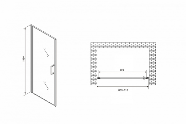 душевая дверь abber sonnenstrand 70 ag04070 профиль хром стекло прозрачное