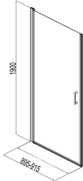 душевая дверь aquanet cinetic ae12-n-90h190u-ct 900 243620 профиль хром стекло прозрачное