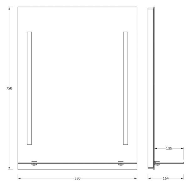 зеркало evoform ledline-s 75х55 с подсветкой
