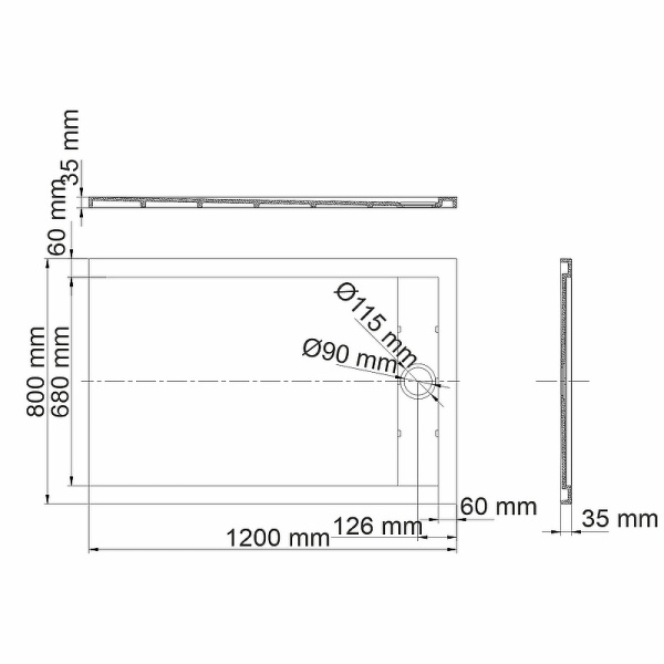 душевой поддон из искусственного камня wasserkraft wiese 120x80 84t06 цвет цвет серый матовый