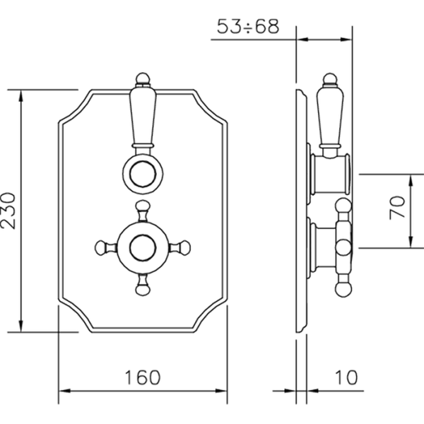 смеситель для душа huber victorian vt00728021