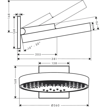 верхний душ hansgrohe rainfinity 360 3jet 26234140