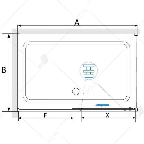 душевой уголок rgw stilvoll sv-42b 100x80 32324280-014 профиль черный стекло прозрачное