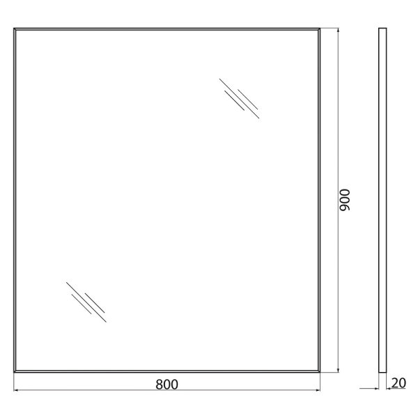 зеркало belbagno в алюминиевой раме spc-al-800-900