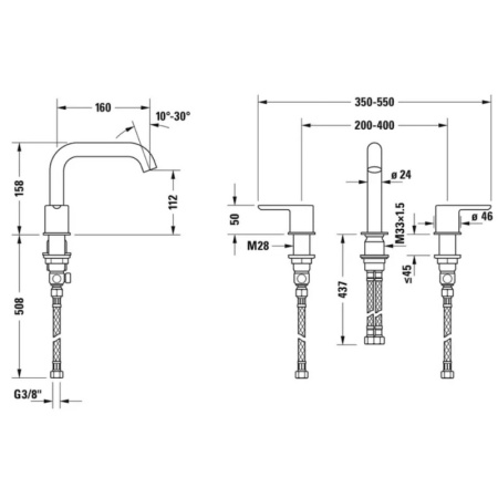 смеситель для раковины duravit c.1 c11060004010