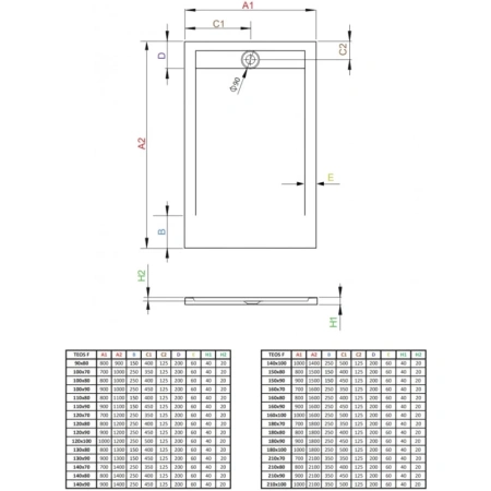 душевой поддон из литьевого мрамора 160x80 см radaway teos f black htf16080-54