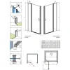 душевая дверь radaway eos dwj ii 100 left 13799442-01l прозрачное