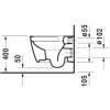 унитаз подвесной безободковый duravit me by starck rimless 45300900a1, с сиденьем микролифт, цвет белый.