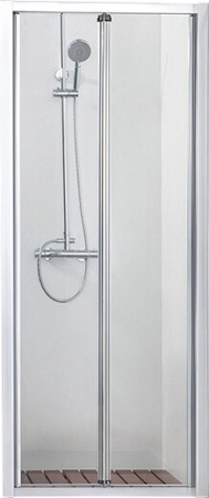 Дверь для душевой кабины в нишу Bravat Line 100 BD100.4121A профиль хром, стекло прозрачное