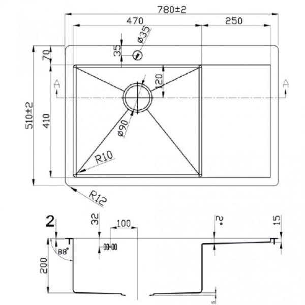 кухонная мойка zorg zl r 780510-r