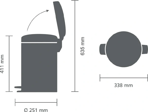 Мусорное ведро Brabantia NewIcon 304446 12 л, шампань