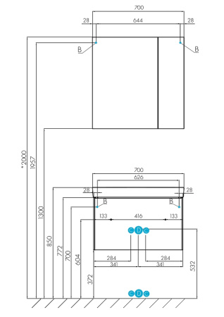 зеркальный шкаф aquaton асти 70 1a263402ax010 белый