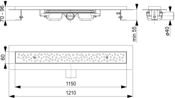 душевой лоток alcaplast apz111-1150m