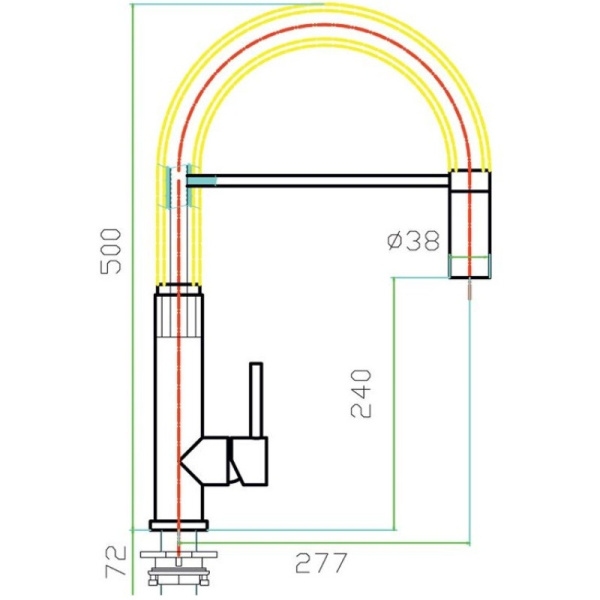 смеситель для кухни zorg inox szr-2141