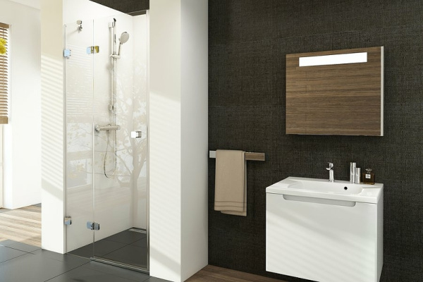 душевая дверь ravak brilliant bsd2-100 b l 0ulaba00z1 профиль хром стекло transparent