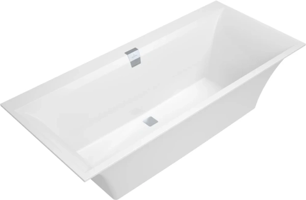 квариловая ванна villeroy & boch squaro edge 12 ubq170sqe2dv-01 170x75 см, встраиваемая, цвет альпийский белый, на ножках, со сливом-переливом, фурнитура белая