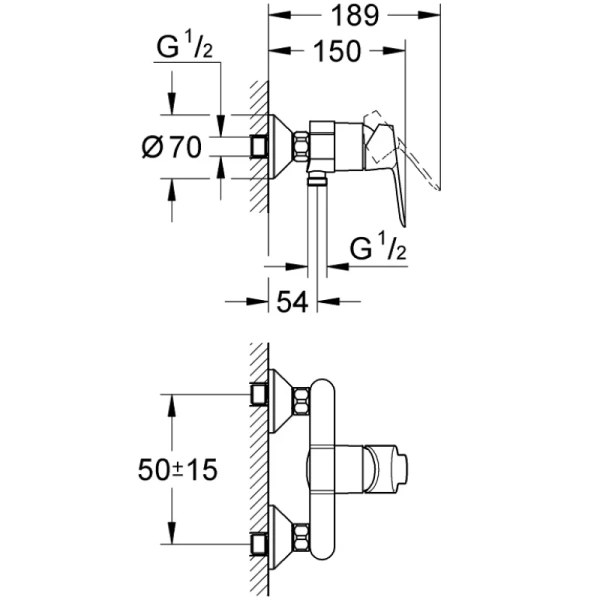 смеситель для душа grohe bauedge 23333000