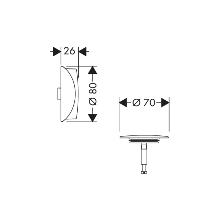 внешняя часть набора hansgrohe flexaplus 58185990 для слива и перелива, полированное золото