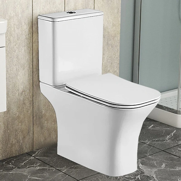 унитаз компакт azario fretta square az-5121 напольный, безободковый, с бачком и сиденьем микролифт, 65х34х79 см, белый