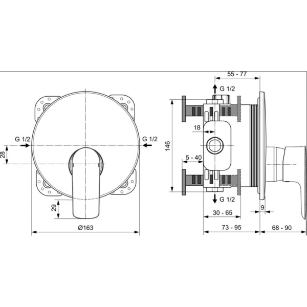 cмеситель для душа ideal standard connect air a7034aa