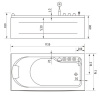 акриловая ванна gemy g9006-1.7 b r гидромассажная, 172х77 см, правосторонняя, цвет белый