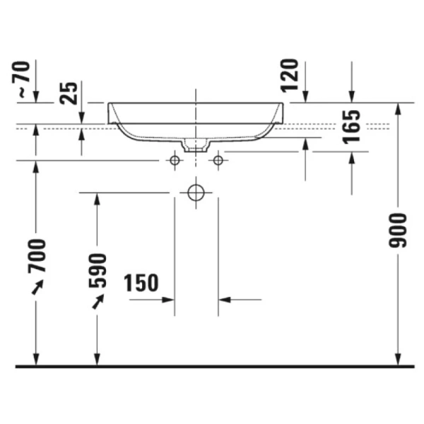 накладная раковина в ванную duravit happy d.2 plus 2359601300